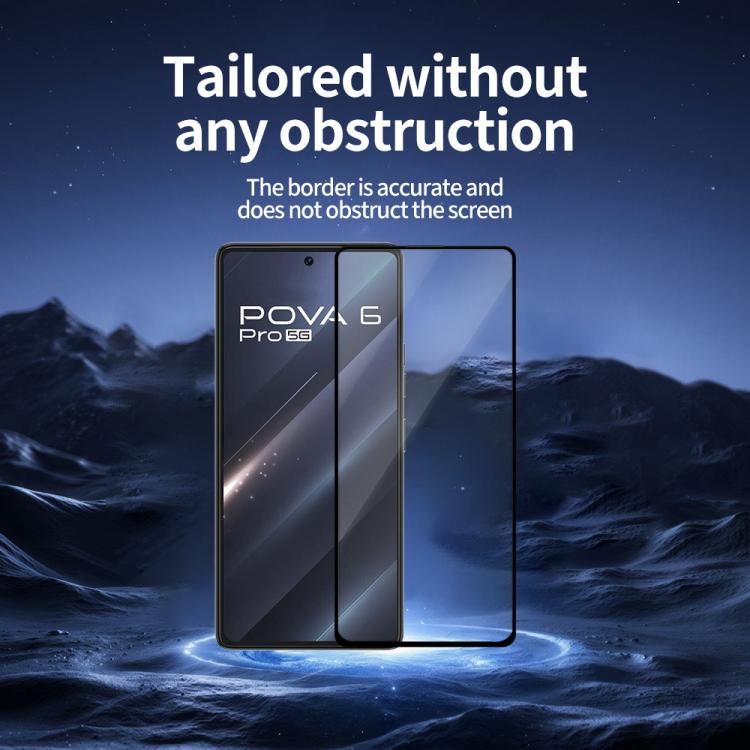 For Tecno Pova 6 Pro 5pcs / Pack Do As You Wish Silk Screen Printed HD Tempered Glass Film - Black