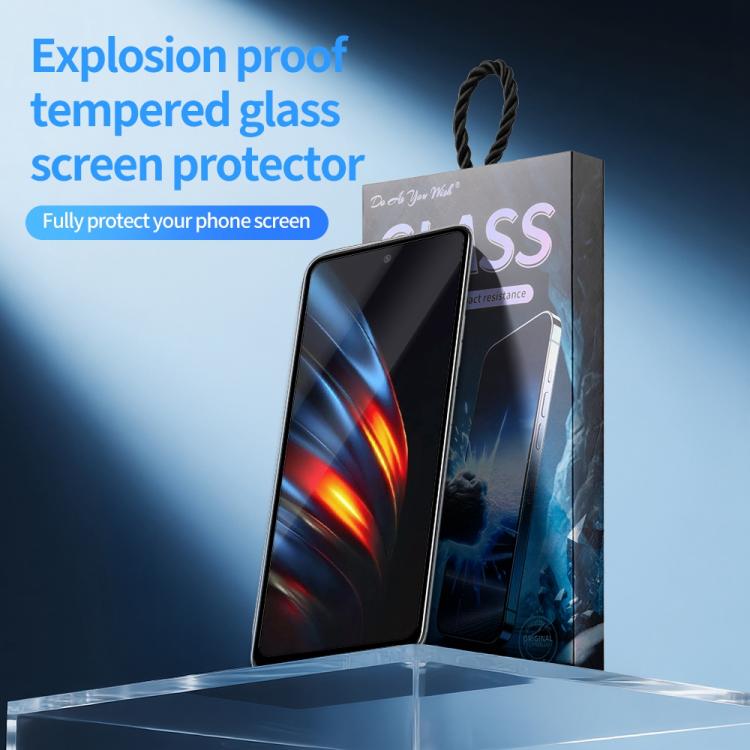 For Tecno Pova 2 5pcs / Pack Do As You Wish Silk Screen Printed HD Tempered Glass Film - Black