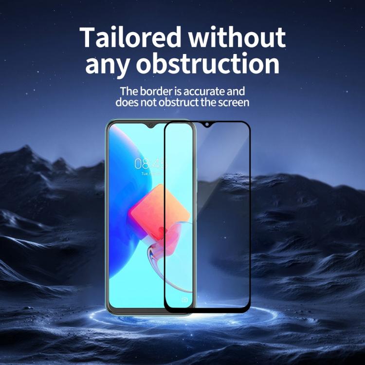 For Tecno Spark 8C 5pcs / Pack Do As You Wish Silk Screen Printed HD Tempered Glass Film - Black