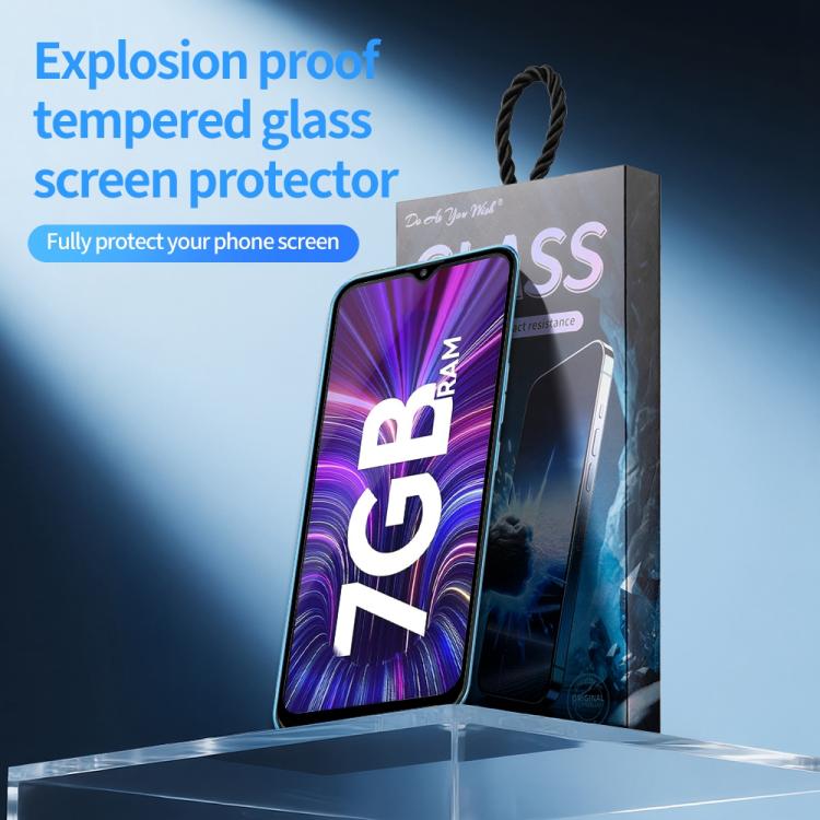 For Tecno Spark 9 5pcs / Pack Do As You Wish Silk Screen Printed HD Tempered Glass Film - Black