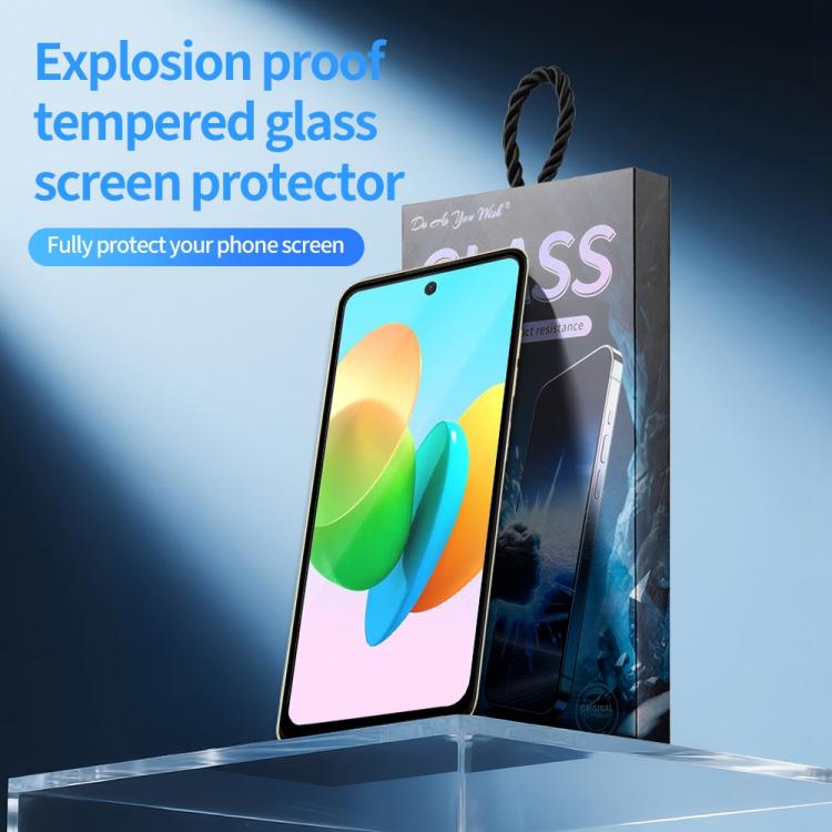For Tecno Spark 20C 5pcs / Pack Do As You Wish Silk Screen Printed HD Tempered Glass Film - Black