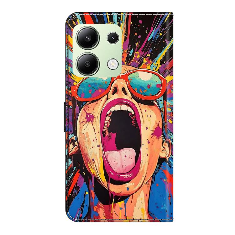 For Redmi Note 13 4G Crystal-Like Painted Vegan Leather Phone Case