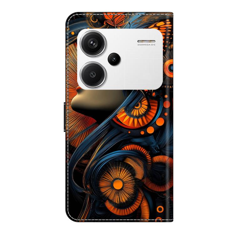 For Redmi Note 13 Pro+ Crystal-Like Painted Vegan Leather Phone Case