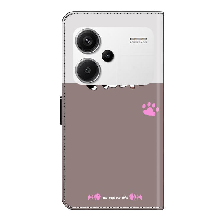 For Redmi Note 13 Pro+ Crystal-Like Painted Vegan Leather Phone Case