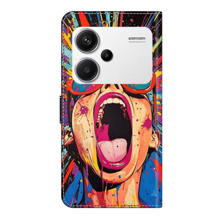 For Redmi Note 13 Pro+ Crystal-Like Painted Vegan Leather Phone Case