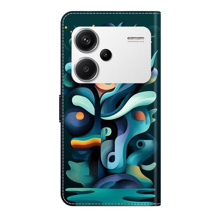 For Redmi Note 13 Pro+ Crystal-Like Painted Vegan Leather Phone Case