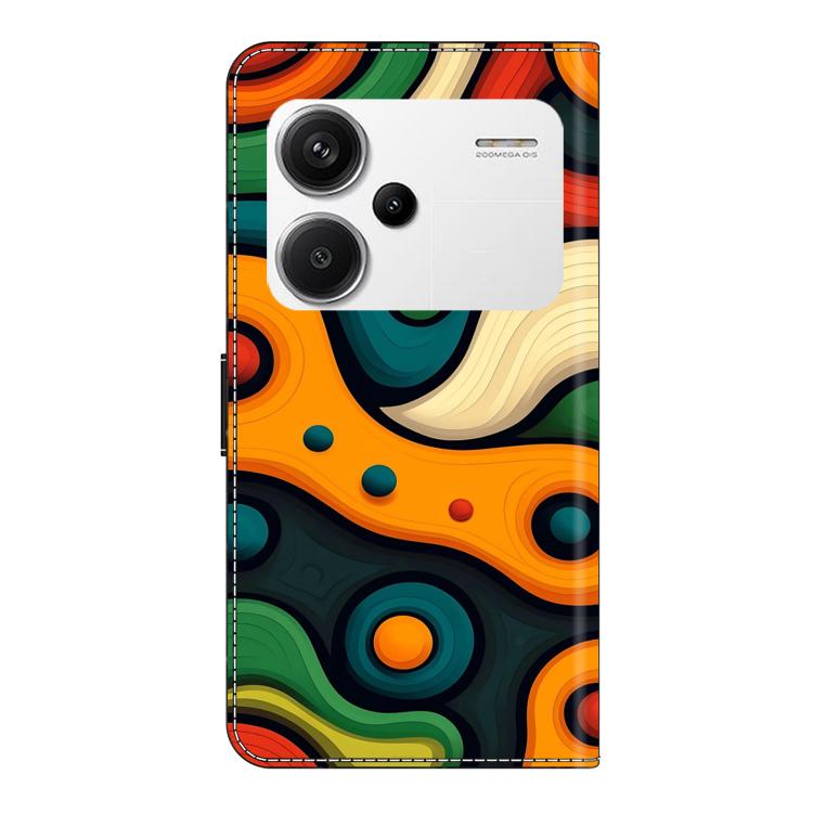For Redmi Note 13 Pro+ Crystal-Like Painted Vegan Leather Phone Case