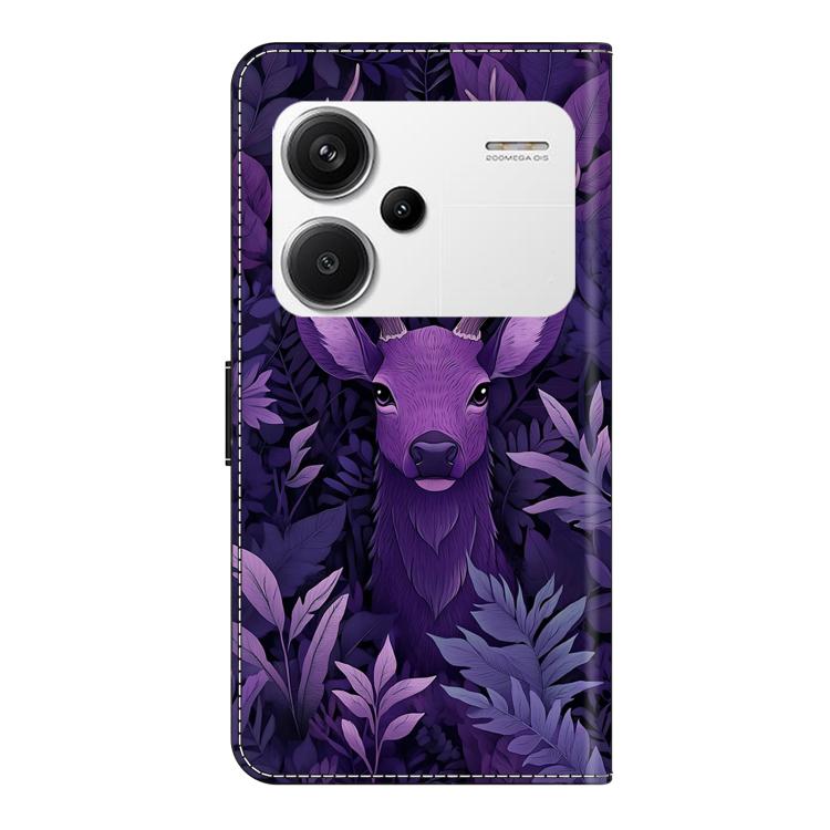For Redmi Note 13 Pro+ Crystal-Like Painted Vegan Leather Phone Case