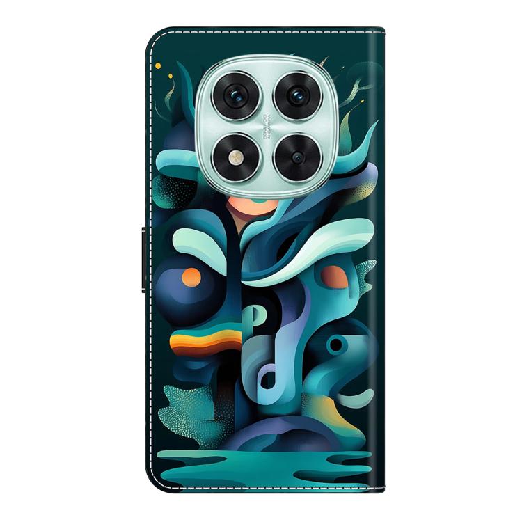 For Redmi Note 14 Pro 4G / 5G Crystal-Like Painted Vegan Leather Phone Case