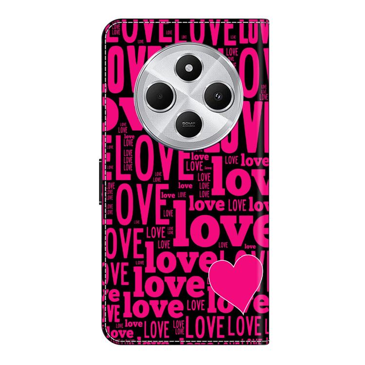 For Redmi 14C 4G / 5G Crystal-Like Painted Vegan Leather Phone Case
