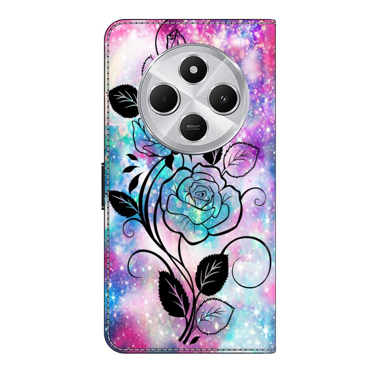 For Redmi 14C 4G / 5G Crystal-Like Painted Vegan Leather Phone Case