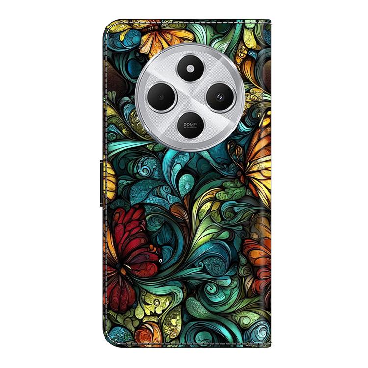 For Redmi 14C 4G / 5G Crystal-Like Painted Vegan Leather Phone Case