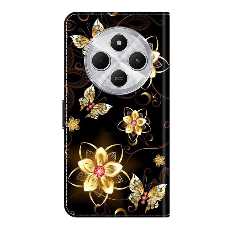 For Redmi 14C 4G / 5G Crystal-Like Painted Vegan Leather Phone Case
