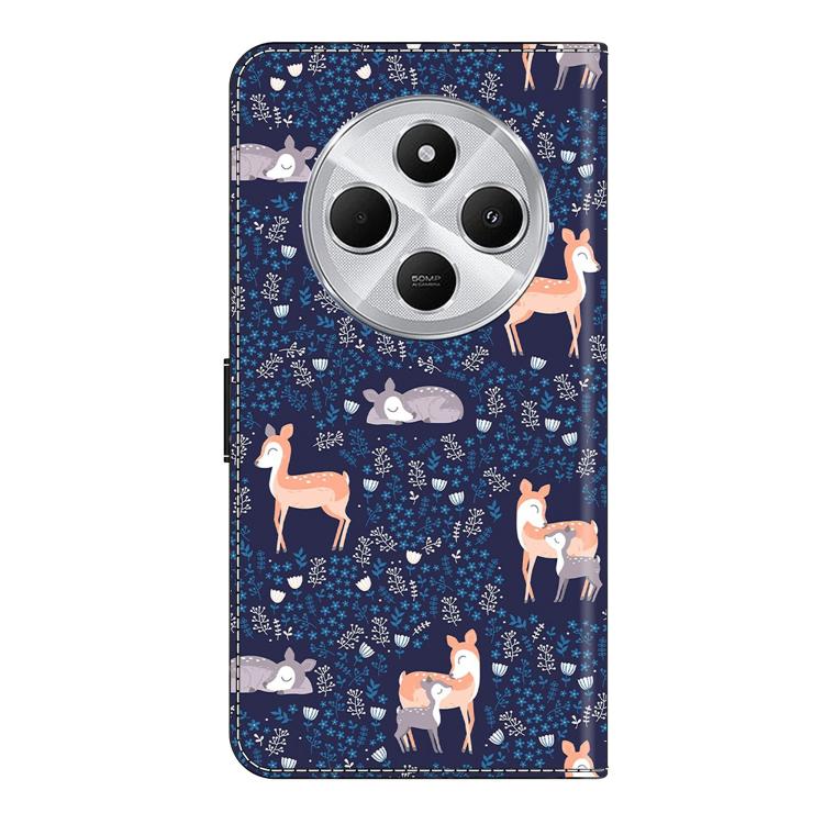 For Redmi 14C 4G / 5G Crystal-Like Painted Vegan Leather Phone Case