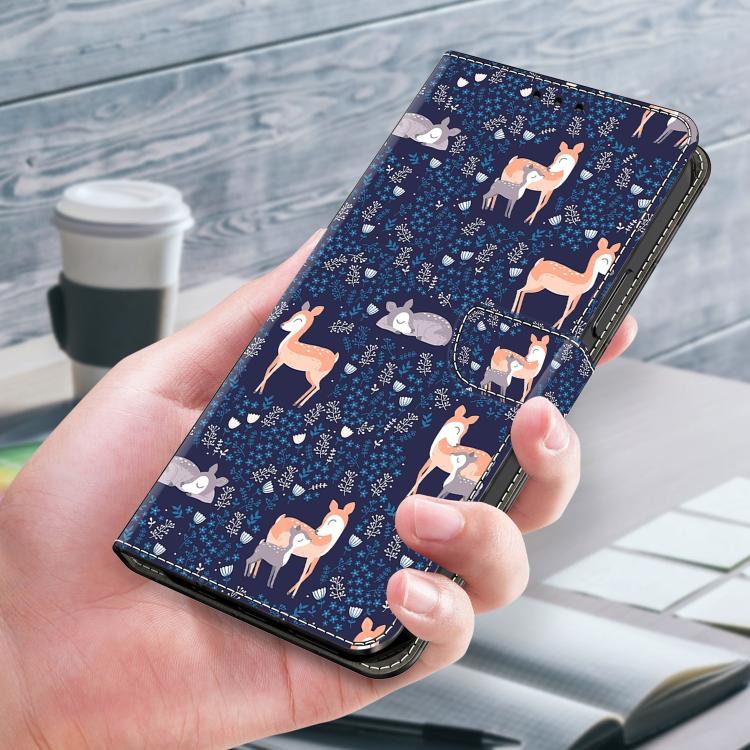 For Redmi 14C 4G / 5G Crystal-Like Painted Vegan Leather Phone Case