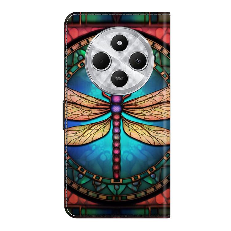 For Redmi 14C 4G / 5G Crystal-Like Painted Vegan Leather Phone Case