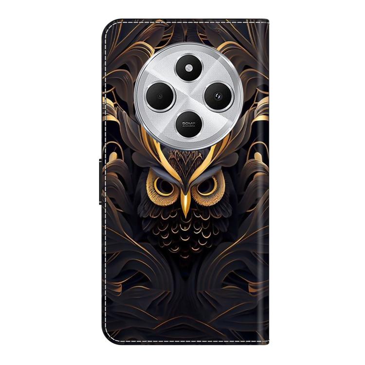 For Redmi 14C 4G / 5G Crystal-Like Painted Vegan Leather Phone Case