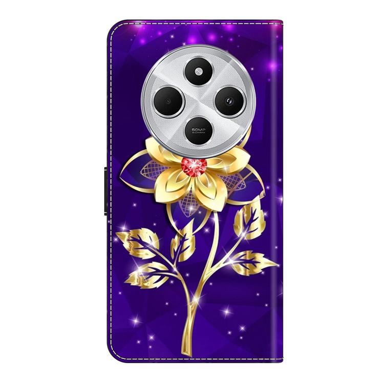 For Redmi 14C 4G / 5G Crystal-Like Painted Vegan Leather Phone Case