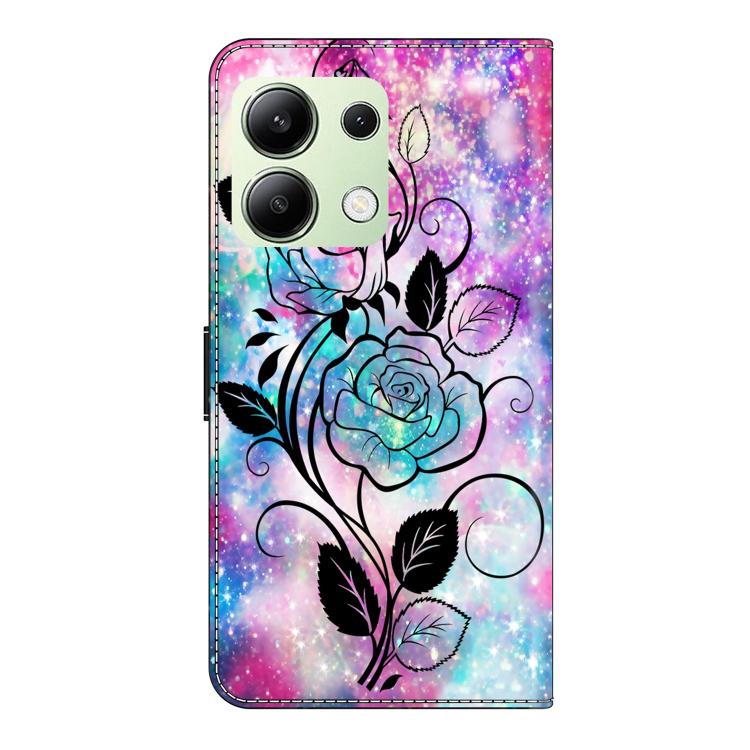For Redmi Note 13 4G Crystal-Like Painted Vegan Leather Phone Case