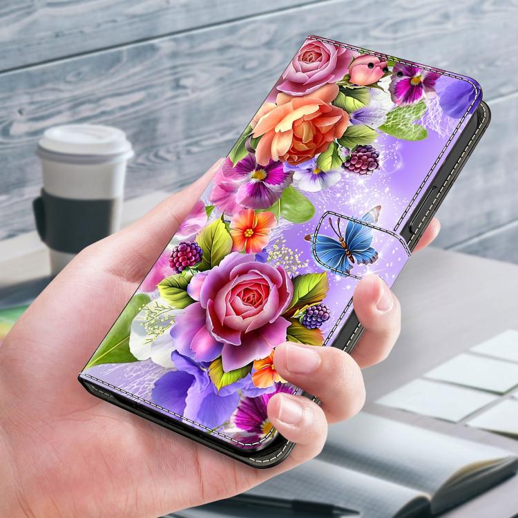 For Redmi Note 13 4G Crystal-Like Painted Vegan Leather Phone Case