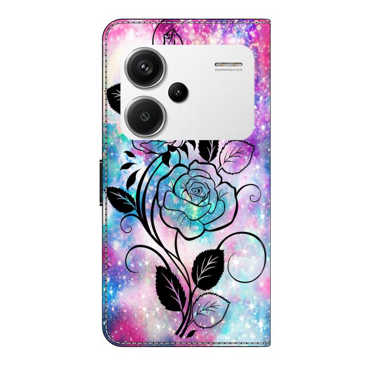 For Redmi Note 13 Pro+ Crystal-Like Painted Vegan Leather Phone Case