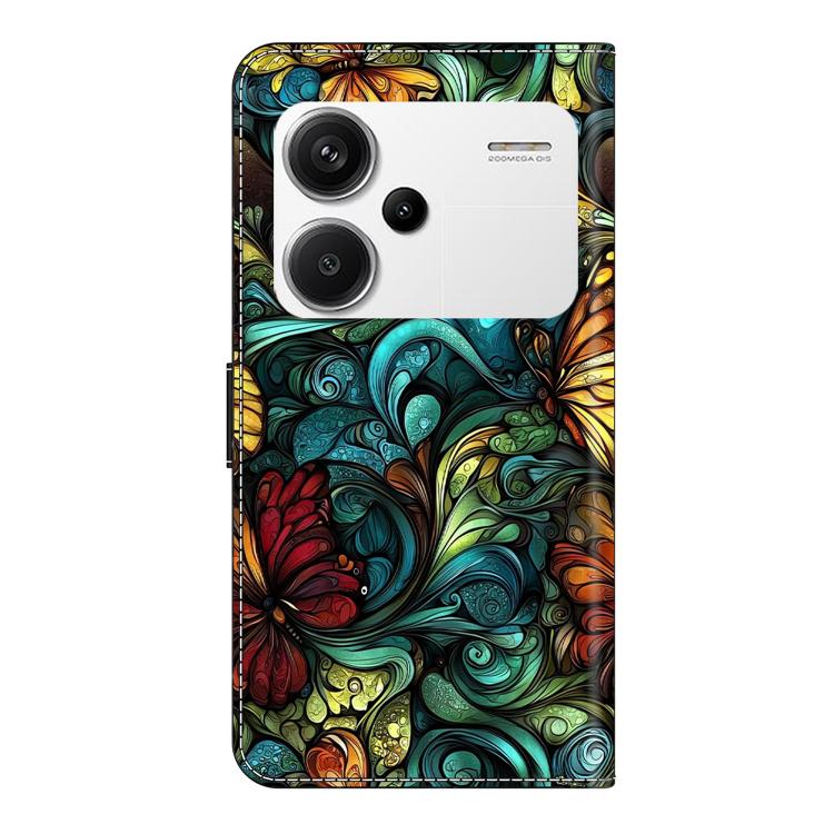 For Redmi Note 13 Pro+ Crystal-Like Painted Vegan Leather Phone Case
