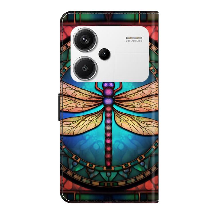 For Redmi Note 13 Pro+ Crystal-Like Painted Vegan Leather Phone Case