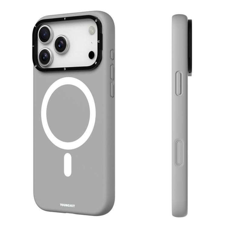 For iPhone 17 Pro Max YOUNGKIT Condensate Magnetic Series Lens Frame Holder Silicone Phone Case