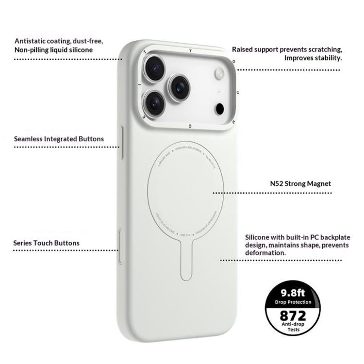 For iPhone 16 Pro YOUNGKIT Morandi Series Magnetic Liquid Silicone PC Phone Case