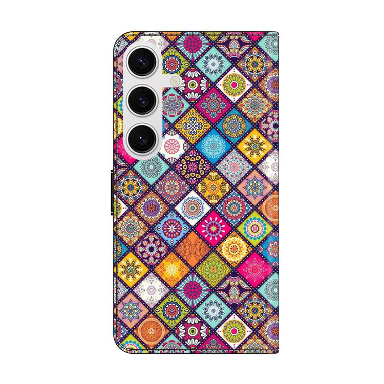 For Samsung Galaxy S25 5G / S24 5G Crystal-Like Painted Vegan Leather Phone Case