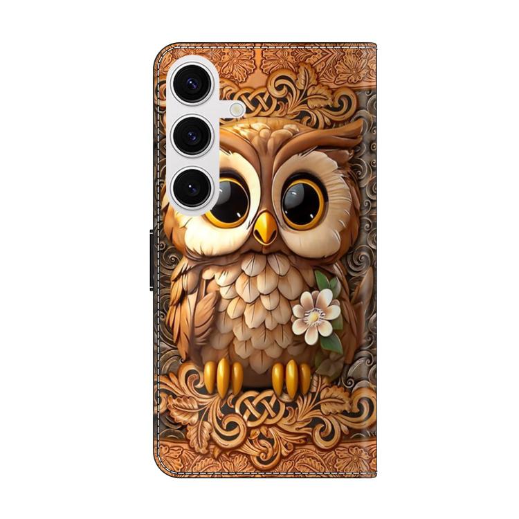 For Samsung Galaxy S25 5G / S24 5G Crystal-Like Painted Vegan Leather Phone Case