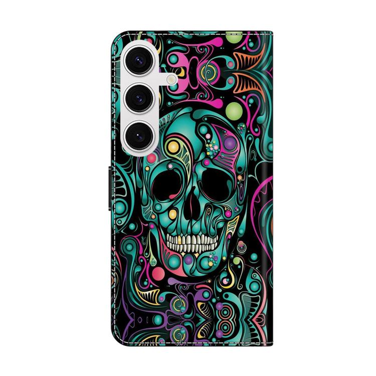 For Samsung Galaxy S25 5G / S24 5G Crystal-Like Painted Vegan Leather Phone Case