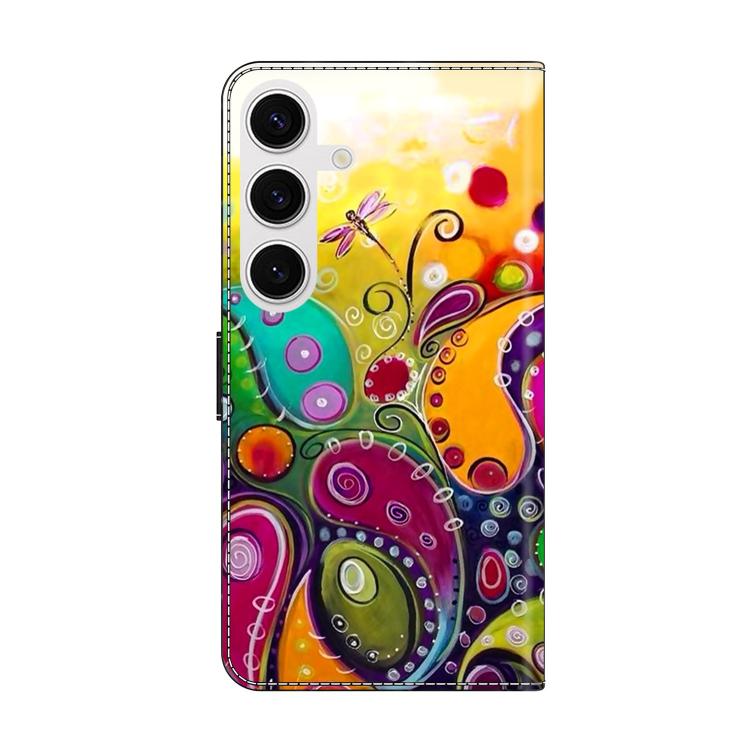 For Samsung Galaxy S25 5G / S24 5G Crystal-Like Painted Vegan Leather Phone Case