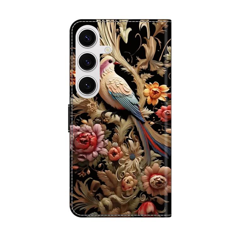 For Samsung Galaxy S25 5G / S24 5G Crystal-Like Painted Vegan Leather Phone Case