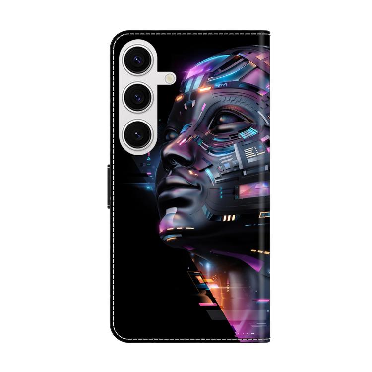 For Samsung Galaxy S25 5G / S24 5G Crystal-Like Painted Vegan Leather Phone Case