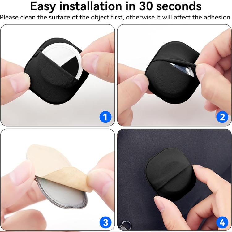 For AirTag 2nd Gen / 1st Gen XDcase Elastic Fabric Back-adhesive Card Design Protective Case