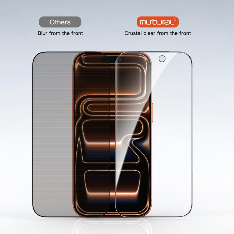 For iPhone 17 Pro Max Mutural Easy Install Dust-Free Chamber Privacy Tempered Glass Film