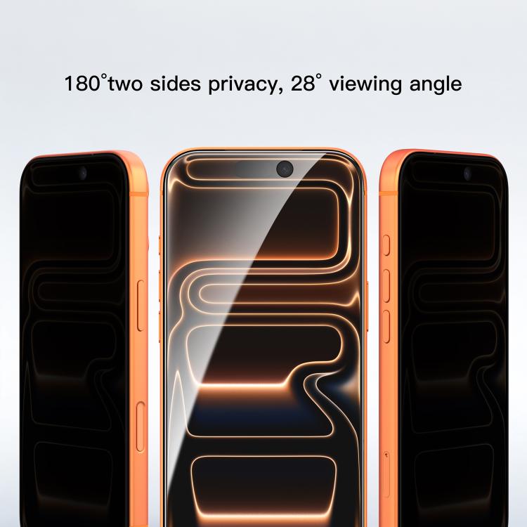 For iPhone 17 Pro Mutural Easy Install Dust-Free Chamber Privacy Tempered Glass Film