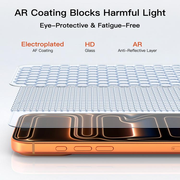For iPhone 17 Pro Max Mutural Easy Install Dust-Free Chamber Anti-Reflective Tempered Glass Film