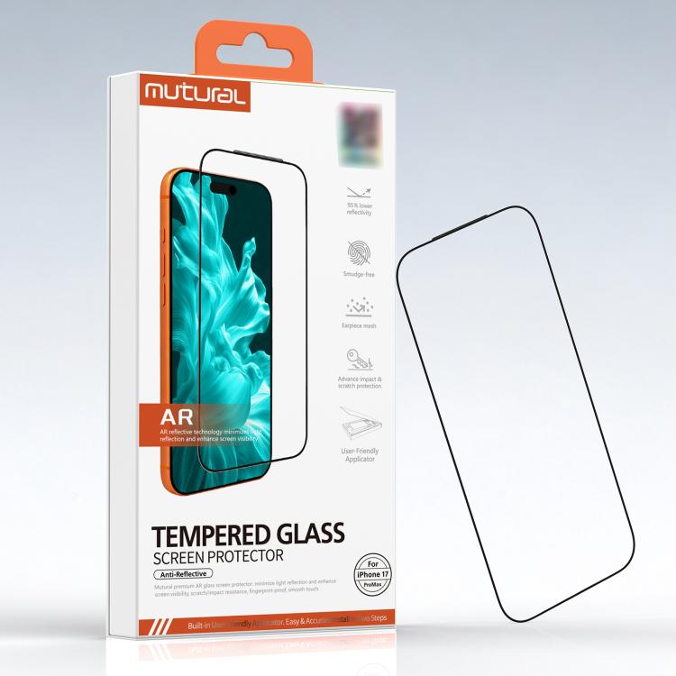 For iPhone 17 Pro Mutural Easy Install Dust-Free Chamber Anti-Reflective Tempered Glass Film