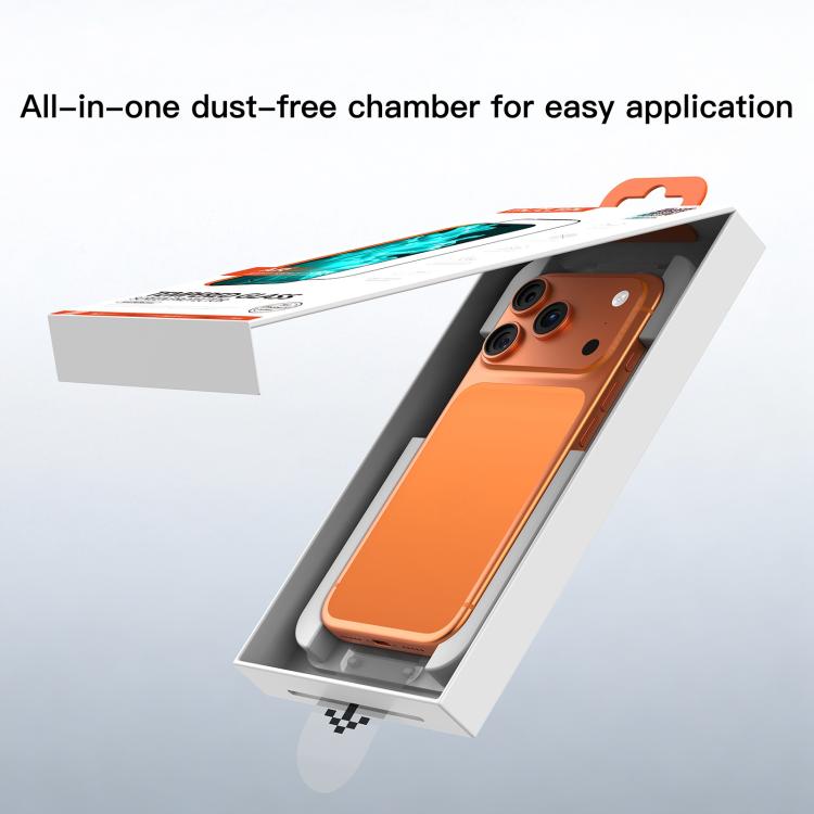 For iPhone 17 Pro Mutural Easy Install Dust-Free Chamber Anti-Reflective Tempered Glass Film