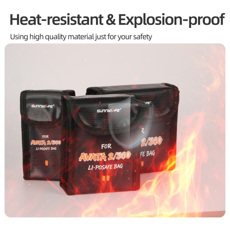 For DJI Avata 2 / 360 Sunnylife Battery Explosion-proof Safe Bag Protective Li-Po Safe Bag, Quantity:For 1pc Battery