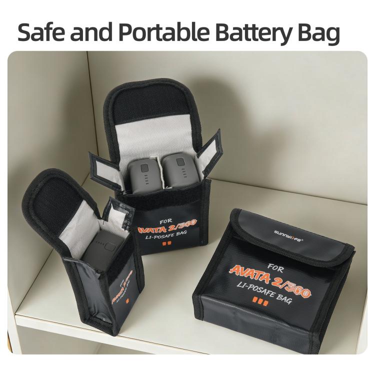 For DJI Avata 2 / 360 Sunnylife Battery Explosion-proof Safe Bag Protective Li-Po Safe Bag, Quantity:For 1pc Battery