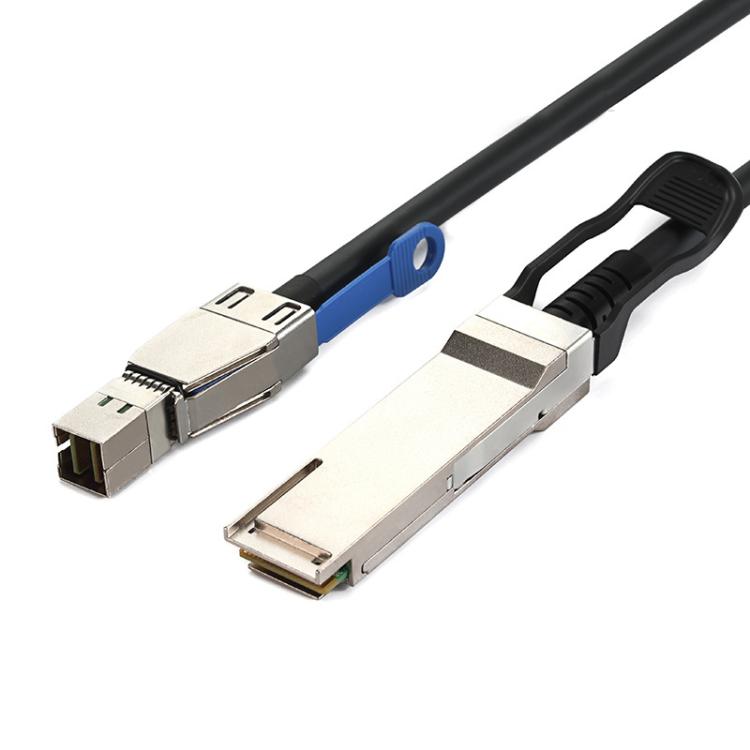 WG206 QSFP+40G to SFF-8644 High-Speed Server Data Cable, Length:1m - Black