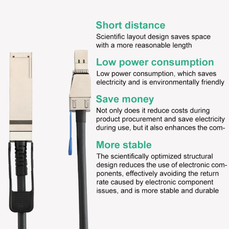 WG206 QSFP+40G to SFF-8644 High-Speed Server Data Cable, Length:1m - Black