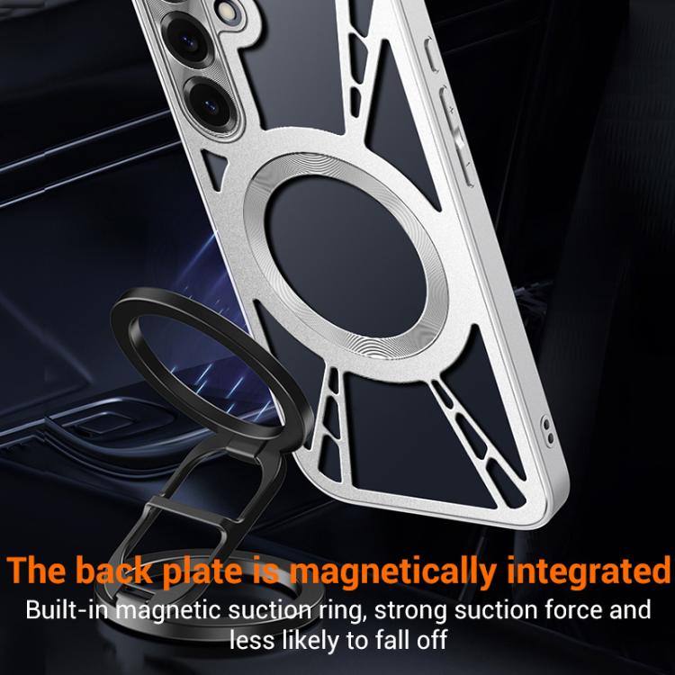 For Samsung Galaxy S26 5G Silicone Cooling Hollow Metal MagSafe Phone Case
