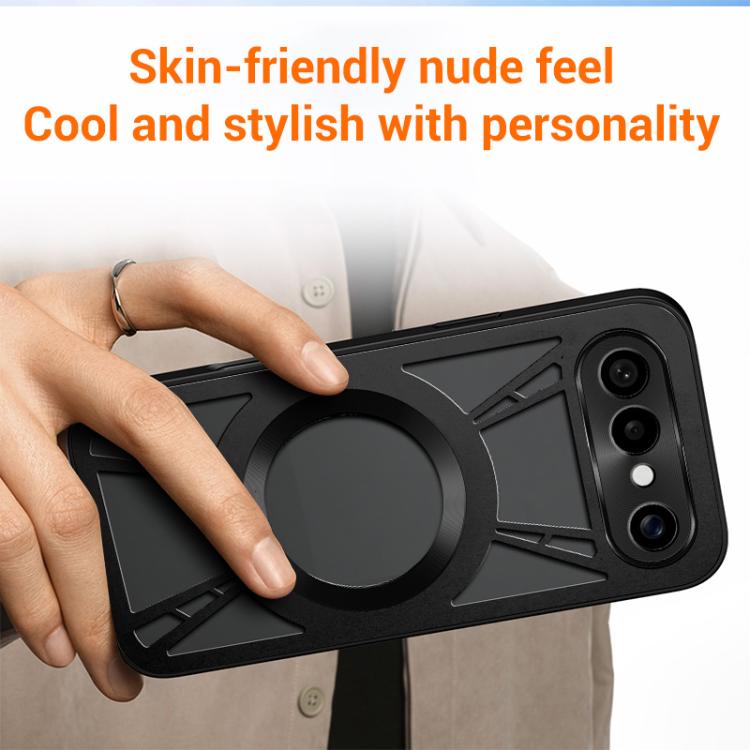 For vivo S50 5G Silicone Cooling Hollow Metal MagSafe Phone Case