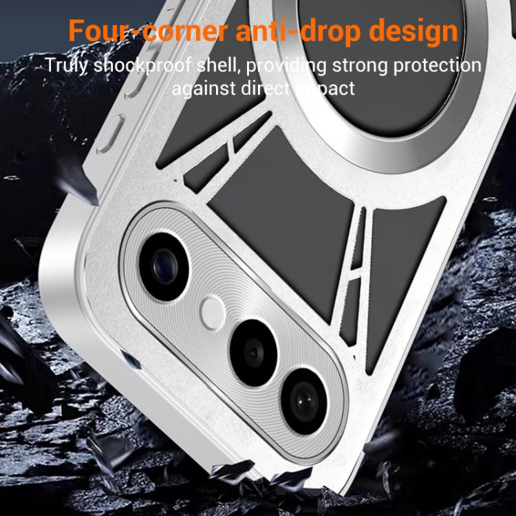 For vivo S50 Pro mini 5G Silicone Cooling Hollow Metal MagSafe Phone Case