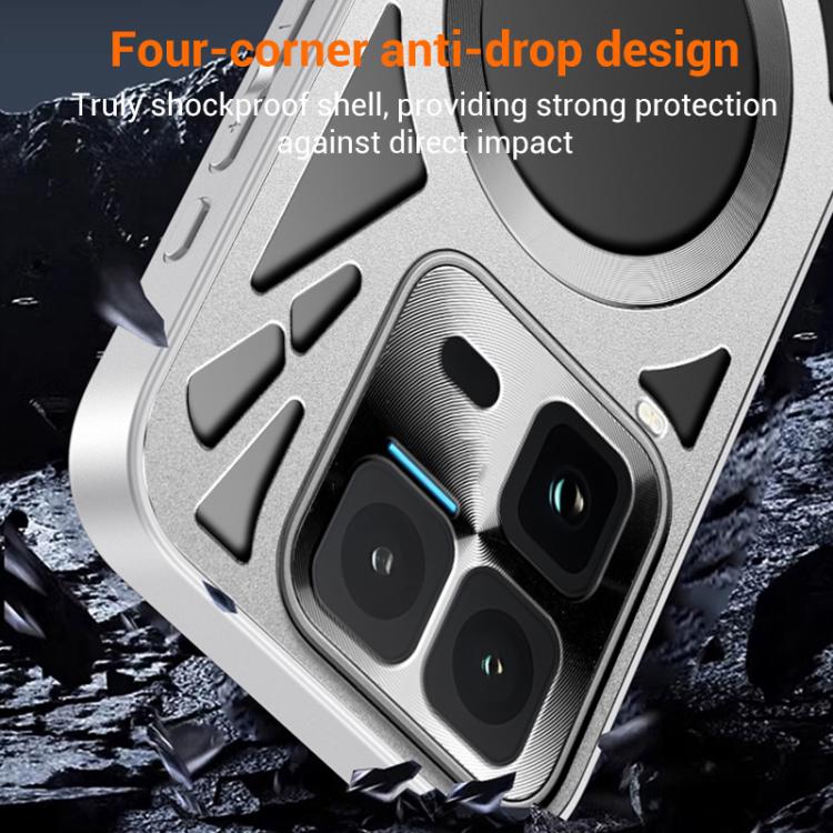 For vivo iQOO 15 Ultra 5G Silicone Cooling Hollow Metal MagSafe Phone Case