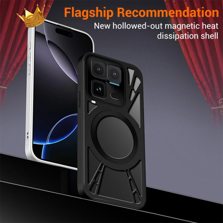 For vivo iQOO 15 Ultra 5G Silicone Cooling Hollow Metal MagSafe Phone Case
